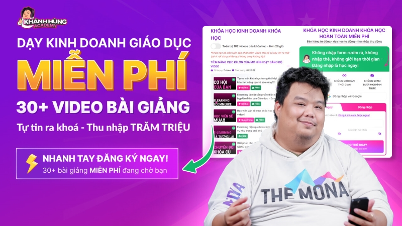 Khóa học kinh doanh Elearning tại Khánh Hùng Academy
