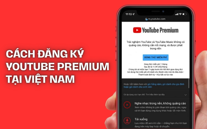 cách đăng ký Youtube Premium